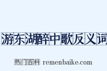游东湖醉中歌反义词是什么意思的图片
